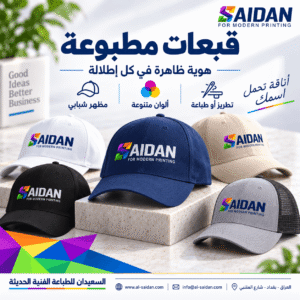 قبعات مطبوعة ومطرزة