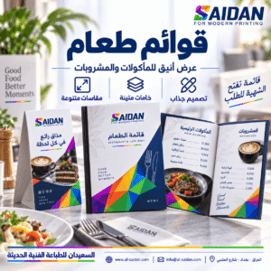 قوائم طعام للمطاعم والمقاهي