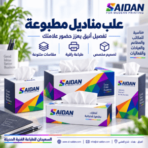 علب مناديل مطبوعة