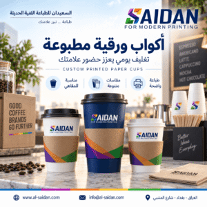أكواب ورقية مطبوعة